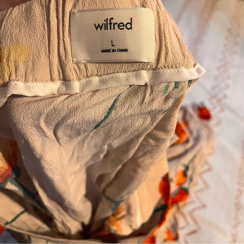 Aritzia Wilfred Floral Wide-Leg Pants Size L - Picture 3 of 5